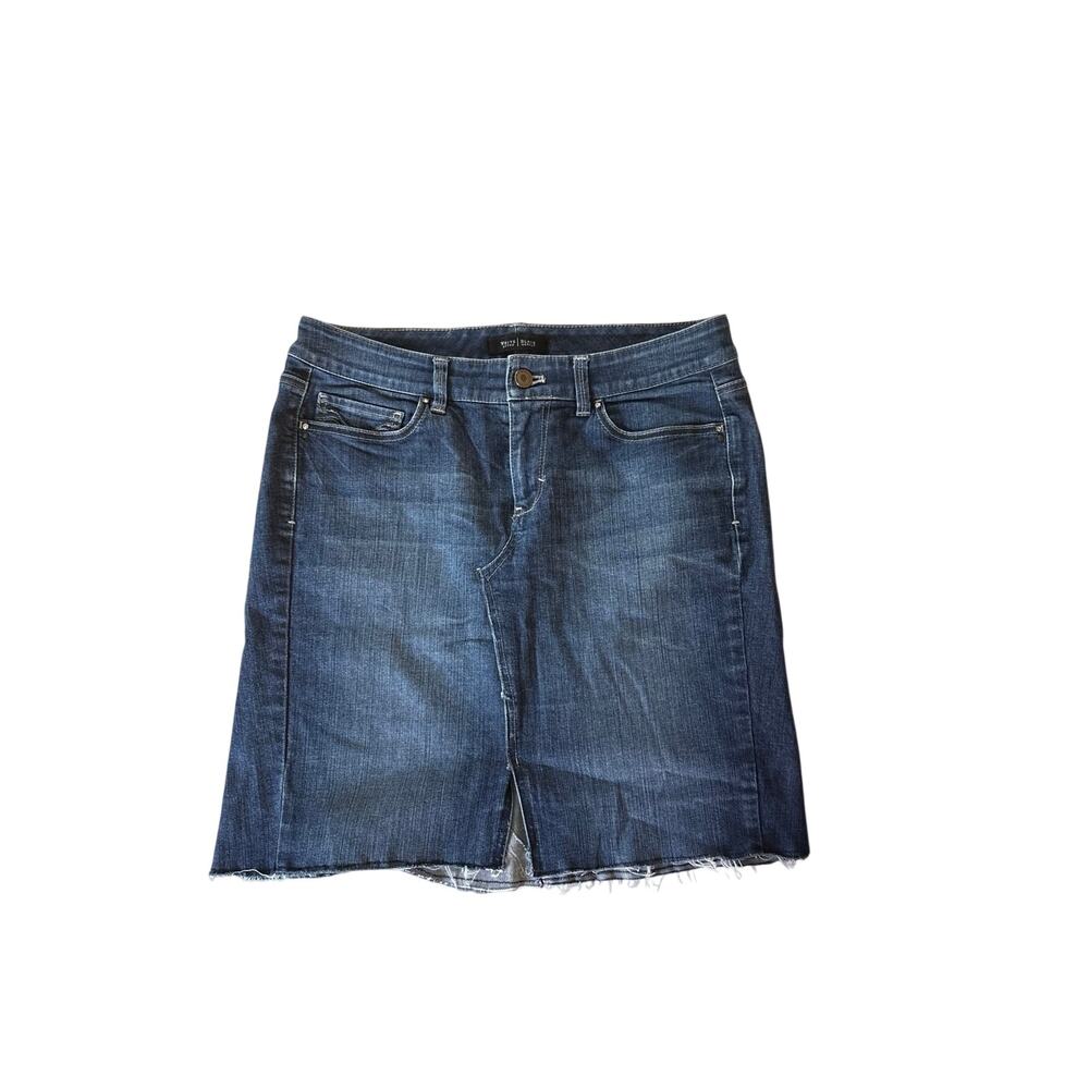 White House Black Market Denim Skirt Raw Hem